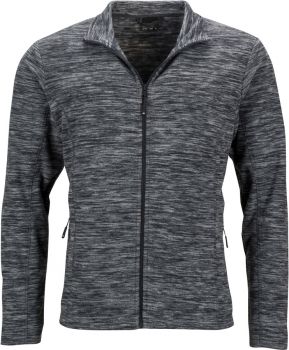 James & Nicholson | Pánská melírovaná fleecová bunda grey melange/anthracite M