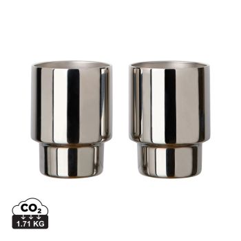 VINGA Nagano RCS recyklované nerezové hrnčeky, sada 2 ks odrážanie