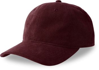 Atlantis | 6 panelová manšestrová kšiltovka burgundy onesize
