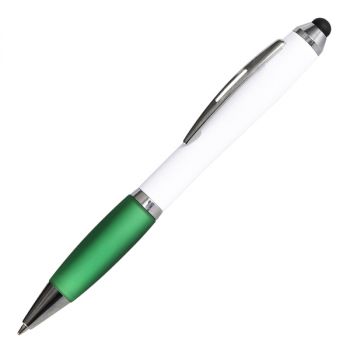 SAN RAFAEL kuličkové pero se stylusem,  zelená/bílá