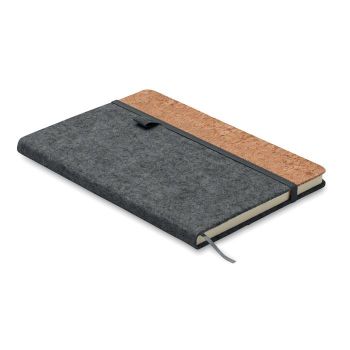 CORKBOOK Korkový zápisník A5 s RPET kamenně šedá