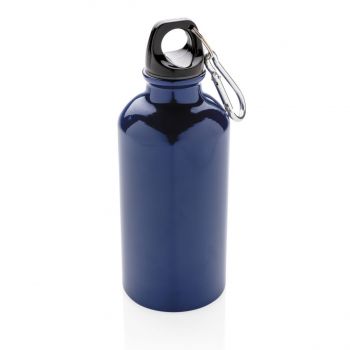 Hliníková športová fľaša s karabínou modrá