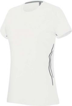 LADIES' SHORT SLEEVE SPORTS T-SHIRT White/Silver 2XL