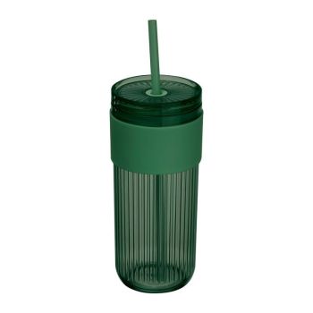 Pohár na pitie so slamkou, 660 ml zelená