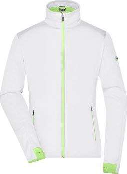James & Nicholson | Dámská 3-vrstvá sportovní softshellová bunda white/bright green L