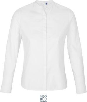 NEOBLU | Popelínová halenka s dlouhým rukávem optic white S
