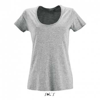 SOL'S METROPOLITAN - WOMEN'S LOW-CUT ROUND NECK T-SHIRT Grey Melange XL