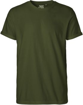 Neutral | Pánské bio tričko s rolovatelnými rukávy military XXL