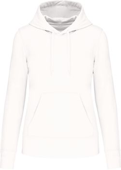 Kariban | Dámská ekologická mikina s kapucí white XXL