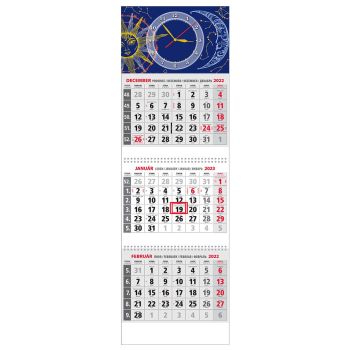 Plánovací kalendár KLASIK 3M sivý 2023  Hodinky QK