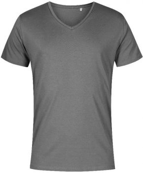 Promodoro | Pánské tričko X.O s výstřihem do V steel grey XL
