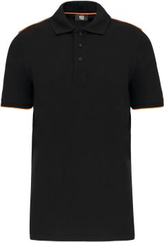 Kariban | Pánské pracovní piqué polo "Day-to-Day" black/orange XXL