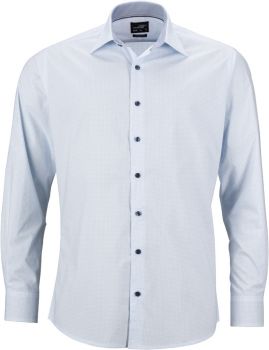 James & Nicholson | Popelínová košile "Diamonds" white/light blue XL
