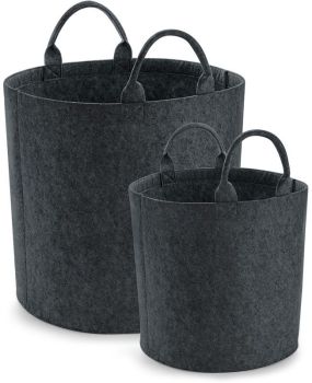 BagBase | Plstěný úložný koš charcoal melange S