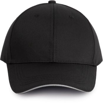 Kariban | 6 panelová kšiltovka black/silver onesize