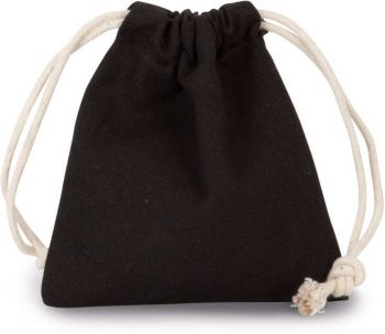 COTTON BAG WITH DRAWCORD CLOSURE - SMALL SIZE Black U