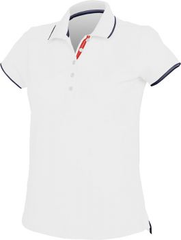 Kariban | Dámské kontrastní piqué polo white/navy/white M