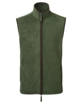 MEN'S 'ARTISAN' FLEECE GILET Moss Green/Brown XL