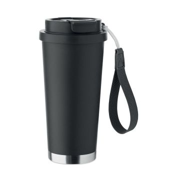 TOPAZ LARGE Dvoustěnný hrnek 500ml Černá