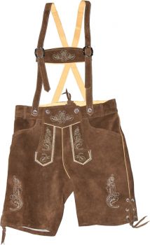 Leather Trousers short/men | Pánské kožené kalhoty, krátké dark brown L