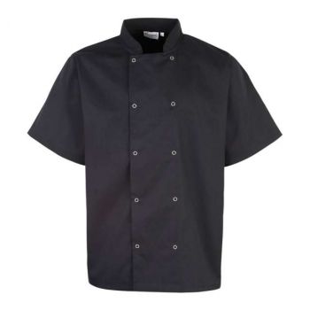 CHEF'S SHORT SLEEVE STUD JACKET Black L