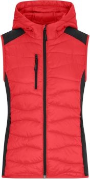 James & Nicholson | Dámská strečová fleecová vesta red/black XL