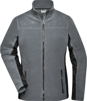 James & Nicholson | Dámská pracovní mikrofleecová bunda - Strong carbon/black L