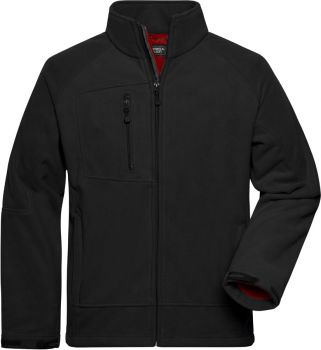 James & Nicholson | 3-vrstvá fleecová bunda black/red 3XL