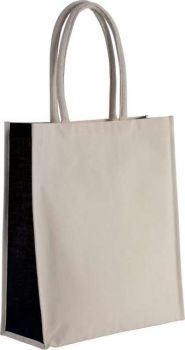 COTTON / JUTE TOTE BAG - 23L Natural/Black U