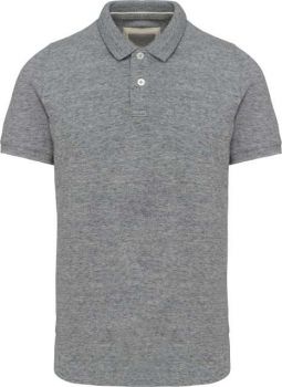 MEN'S VINTAGE SHORT SLEEVE POLO SHIRT Slub Grey Heather L