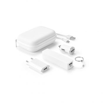 CHARGI. Set batérie a USB adaptéru Biela