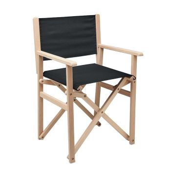 RIMIES Foldable wooden beach chair black