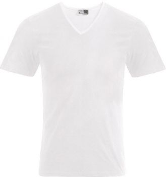 Promodoro | Pánské tričko "Slim Fit" s výstřihem do V white L