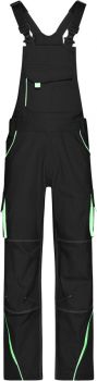 James & Nicholson | Pracovní kalhoty s laclem - Color black/lime green (46)