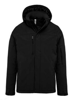 MEN'S HOODED SOFTSHELL LINED PARKA Black L