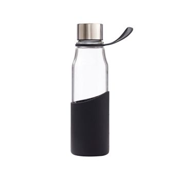 Štíhla sklenená fľaša na vodu VINGA čierna