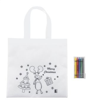 Julfar Shop vianočná taška na vyfarbenie white
