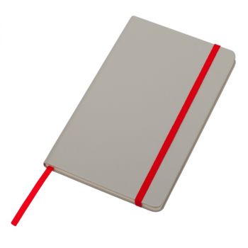 CARTAGENA zápisník se čtverečkovanými stranami 130x210 / 160 stran,  červená/šedá