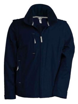 SCORE - DETACHABLE-SLEEVED BLOUSON JACKET Navy/Grey L