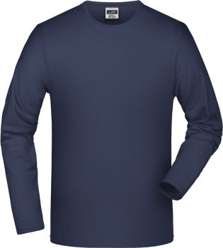 James & Nicholson | Elastické tričko s dlouhým rukávem navy XL