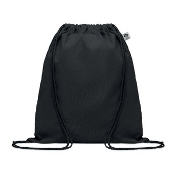 YUKI COLOUR Stahovací batoh z bio bavlny black