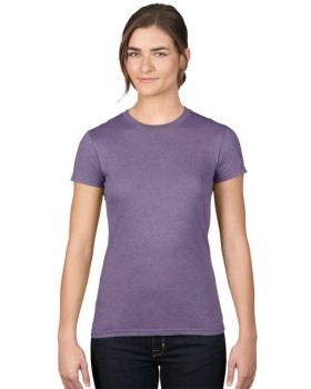 WOMEN’S FASHION BASIC FITTED TEE Heather Purple S