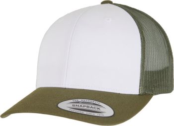 Flexfit | 6 panelová Trucker kšiltovka moss green/white/olive onesize