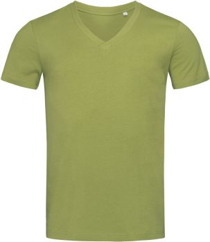 Stedman | Pánské tričko z bio bavlny "James" s V výstřihem earth green M