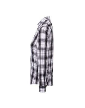 'GINMILL' CHECK - WOMEN'S LONG SLEEVE COTTON SHIRT Black/White XS