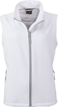 James & Nicholson | Dámská 2-vrstvá promo softshellová vesta white/white S