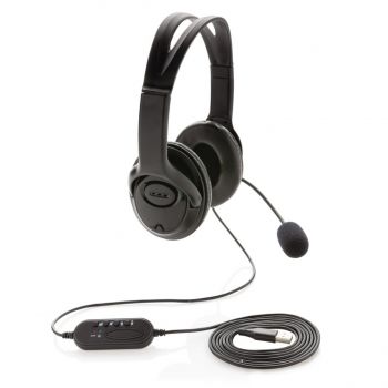 Kancelársky headset s mikrofónom čierna