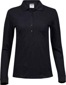 Tee Jays | Dámské luxusní elastické piqué polo s dl. rukávem black M