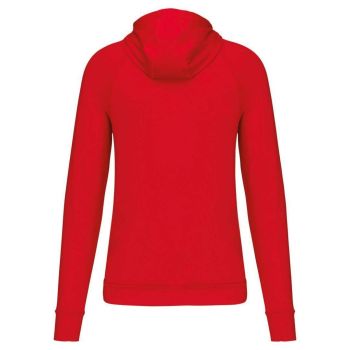 ZIP NECK HOODED SPORTS SWEATSHIRT Red L