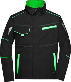 James & Nicholson | Pracovní bunda - Color black/lime green XL